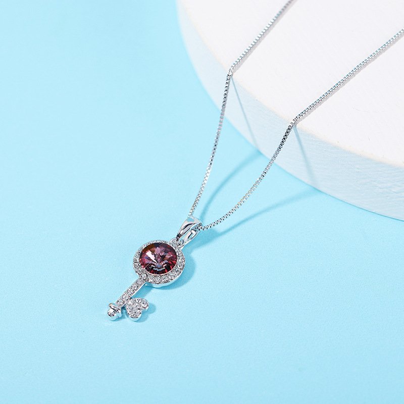 full diamond key necklace for women, crystal pendant necklace, collarbone chain full diamond key necklace for women, crystal pendant necklace, collarbone chain