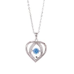 s925 sterling silver heartbeat necklace for women with hollow heart pendant