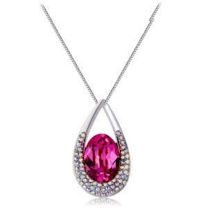 teardrop crystal necklace for women with austrian crystal elements, micro paved full diamond clavicle chain