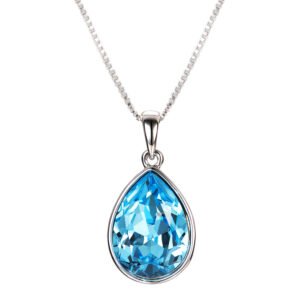 teardrop crystal necklace in pure tin alloy
