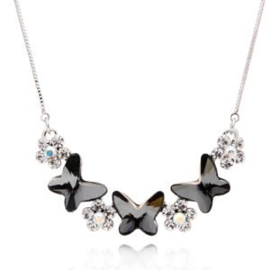 butterfly crystal necklace austrian crystal necklace