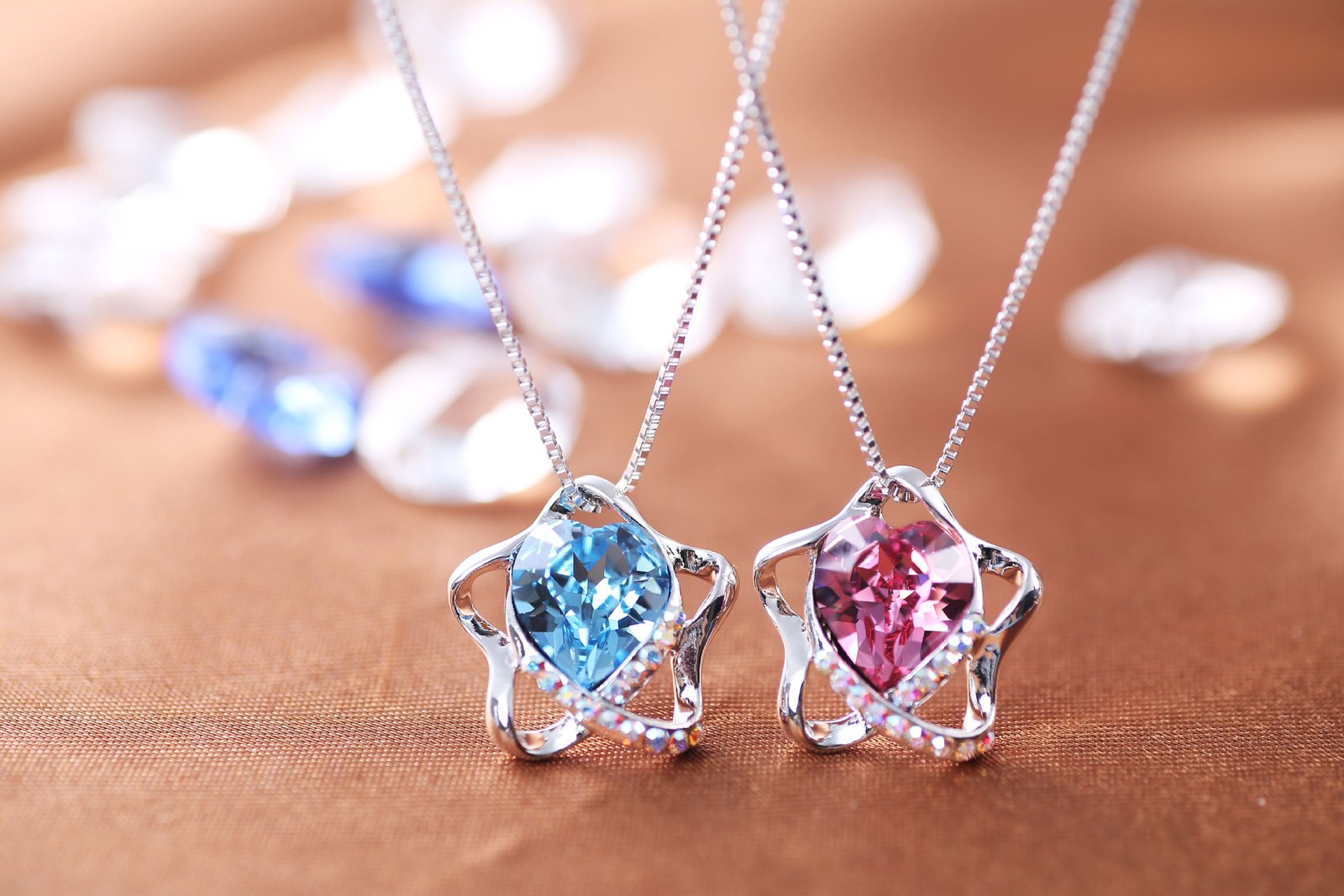 pentagram and heart crystal necklace for women, colour retaining fashion pendant choker pentagram and heart crystal necklace for women, colour retaining fashion pendant choker