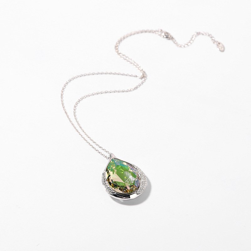 crystal pendant necklace featuring austrian crystals with a stylish and delicate micro paved diamond pendant crystal pendant necklace featuring austrian crystals with a stylish and delicate micro paved diamond pendant