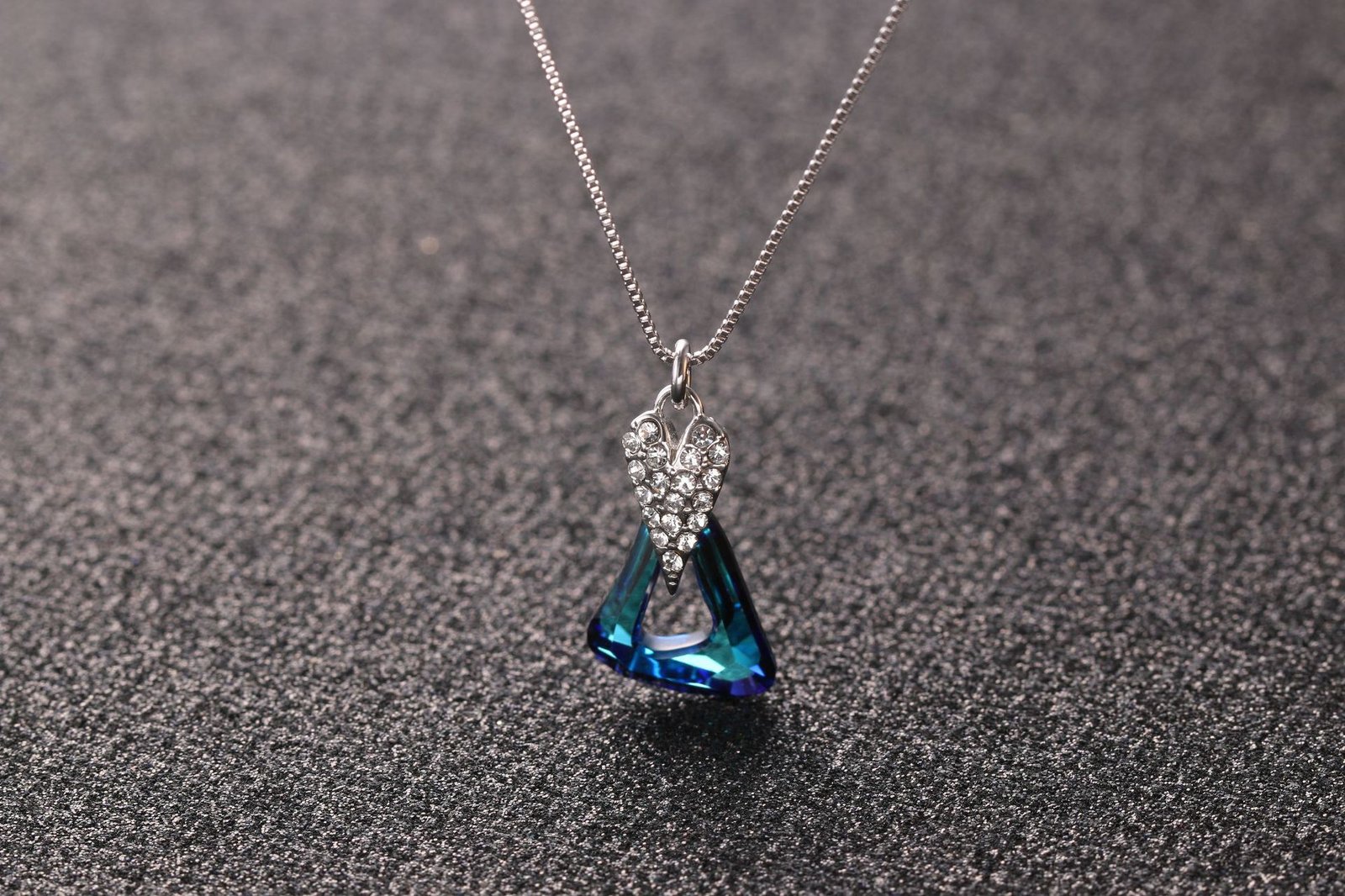 irregular hollow crystal necklace with geometric triangle pendant for women irregular hollow crystal necklace with geometric triangle pendant for women