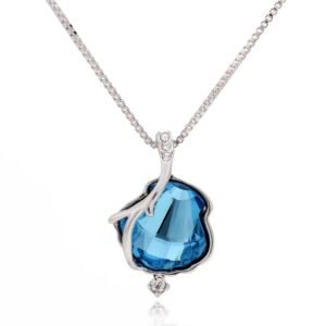 geometric irregular crystal pendant necklace for women