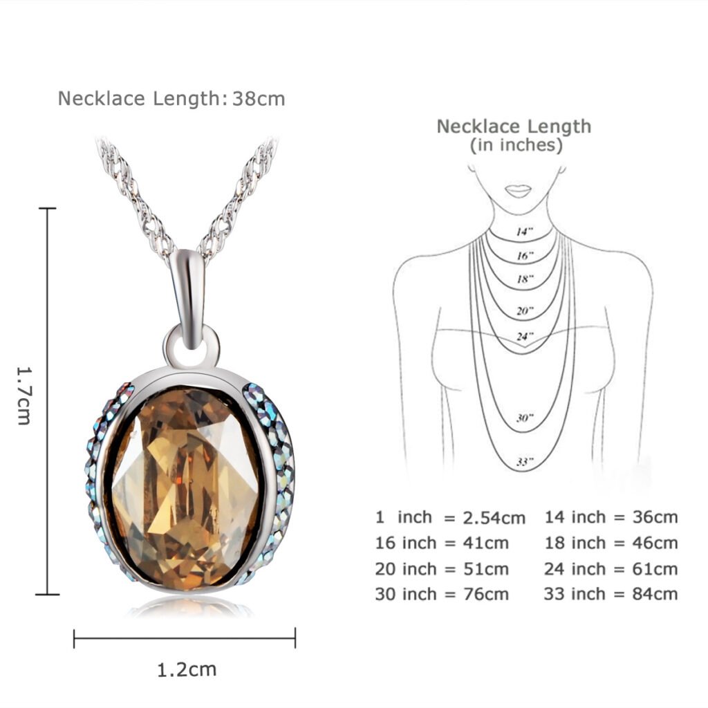 diamond studded crystal necklace for women with crystal pendant