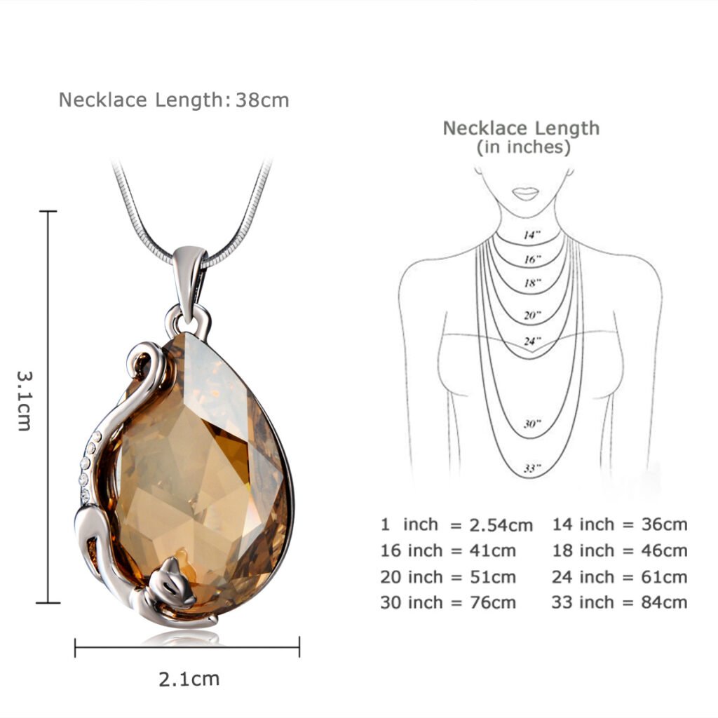 Geometric teardrop crystal necklace for women, simple and niche design with cat-edged crystal pendant, collarbone chain geometric teardrop crystal necklace for women, simple and niche design with cat edged crystal pendant, collarbone chain
