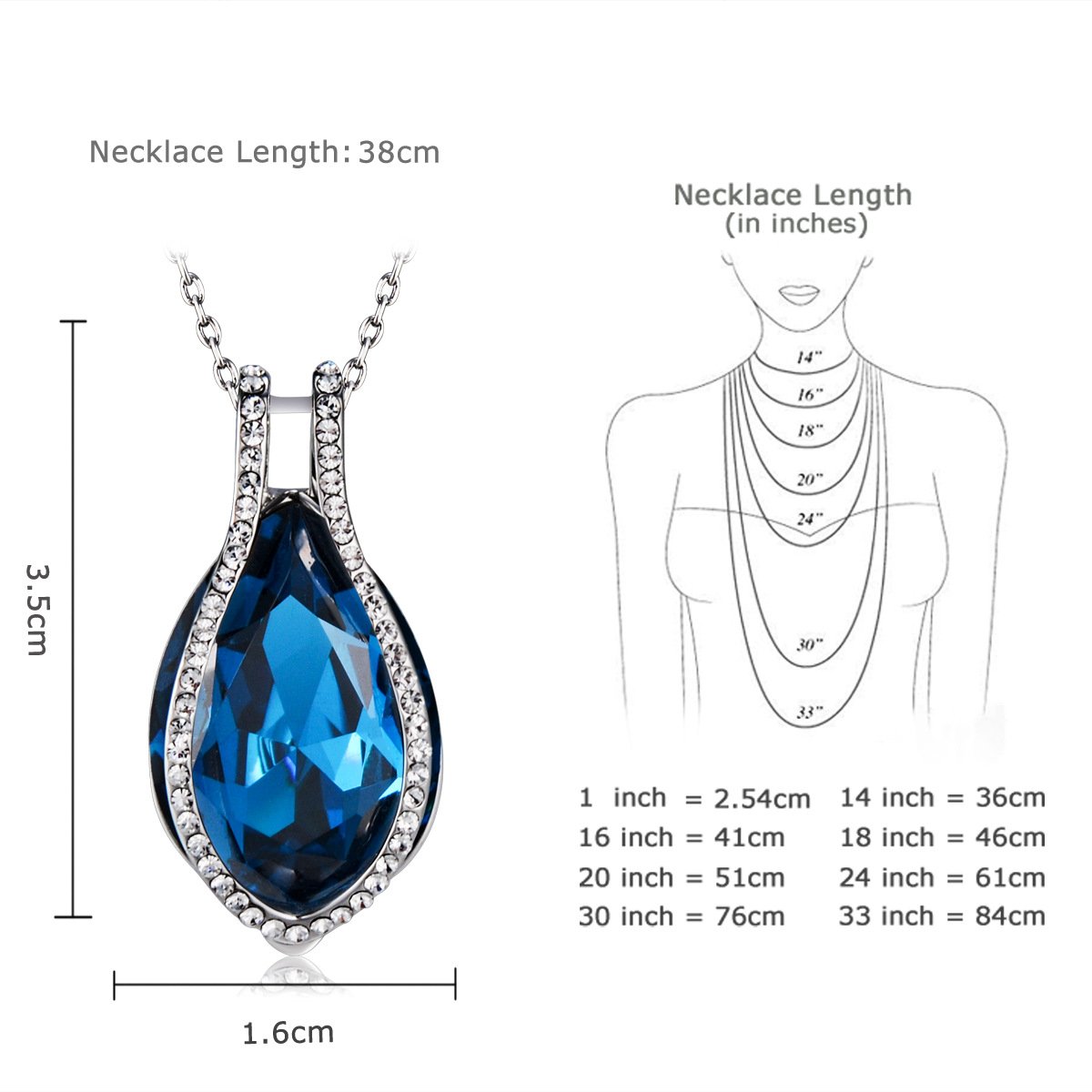 oval sea blue crystal necklace with pavé austrian crystal pendant choker oval sea blue crystal necklace with pavé austrian crystal pendant choker