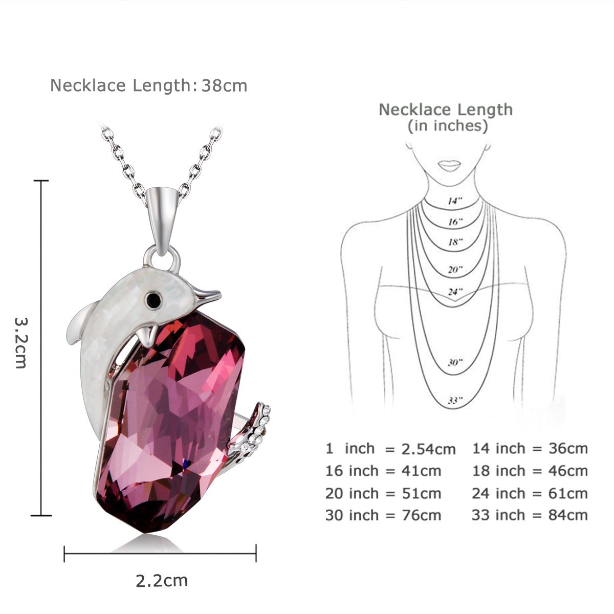 dolphin crystal necklace for women with dolphin playing with a shiny bead pendant dolphin crystal necklace for women with dolphin playing with a shiny bead pendant