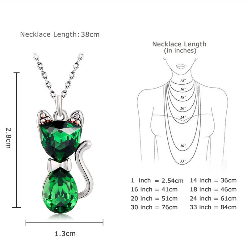 cat crystal pendant necklace for women with austrian crystal animal collarbone chain cat crystal pendant necklace for women with austrian crystal animal collarbone chain