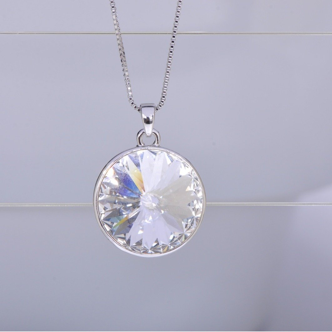 a diamond crystal necklace for women with austrian element crystal geometric round crystal pendant choker a diamond crystal necklace for women with austrian element crystal geometric round crystal pendant choker