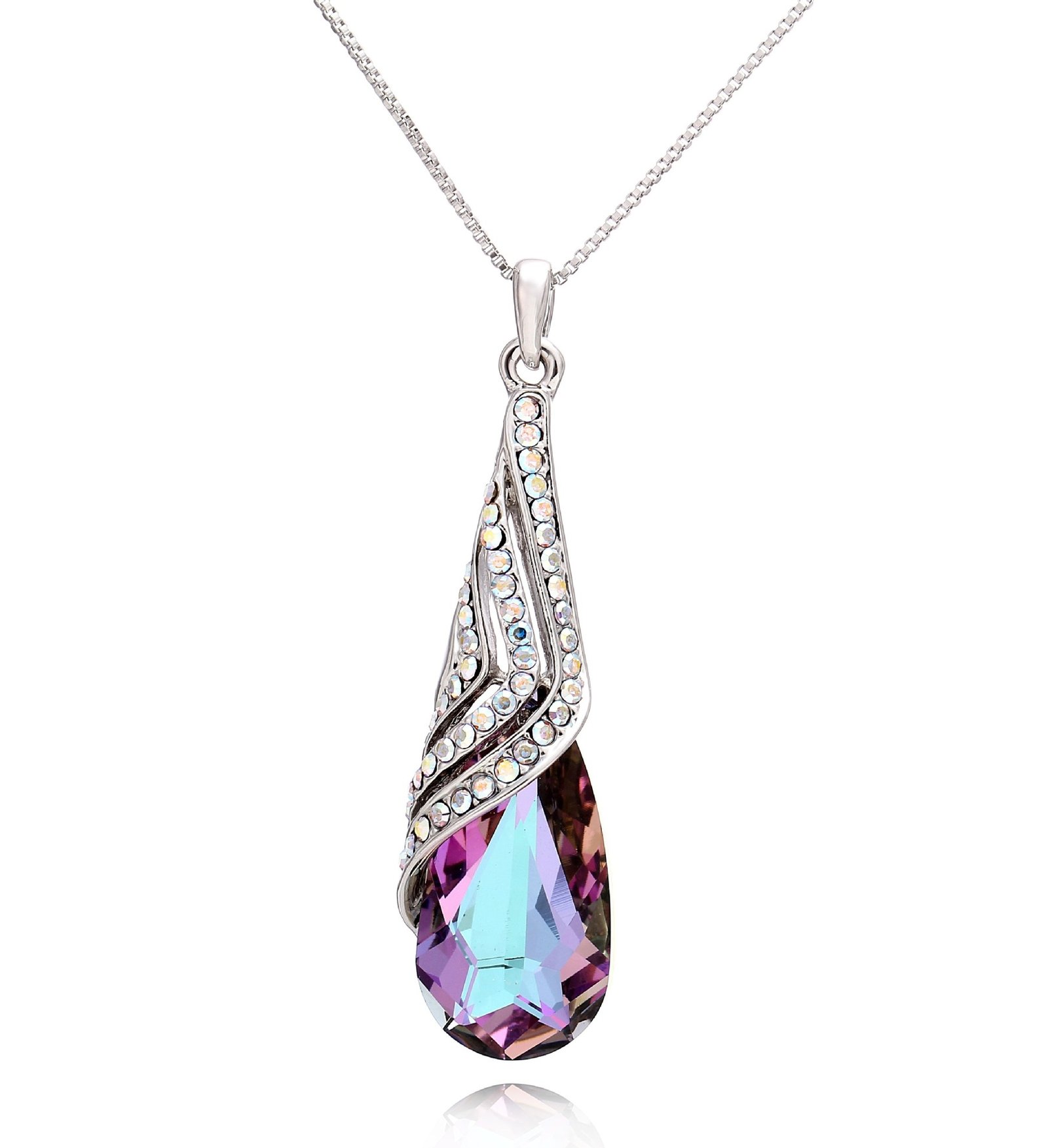purple crystal pendant necklace for women, trendy collarbone chain, simple and unique accessory purple crystal pendant necklace for women, trendy collarbone chain, simple and unique accessory