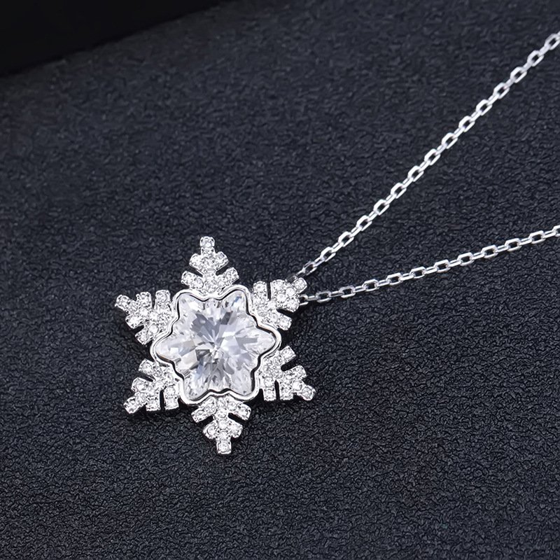 snowflake crystal pendant necklace for women, fully studded snowflake necklace snowflake crystal pendant necklace for women, fully studded snowflake necklace