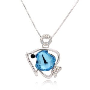 small fish crystal necklace for women austrian crystal pendant collarbone chain