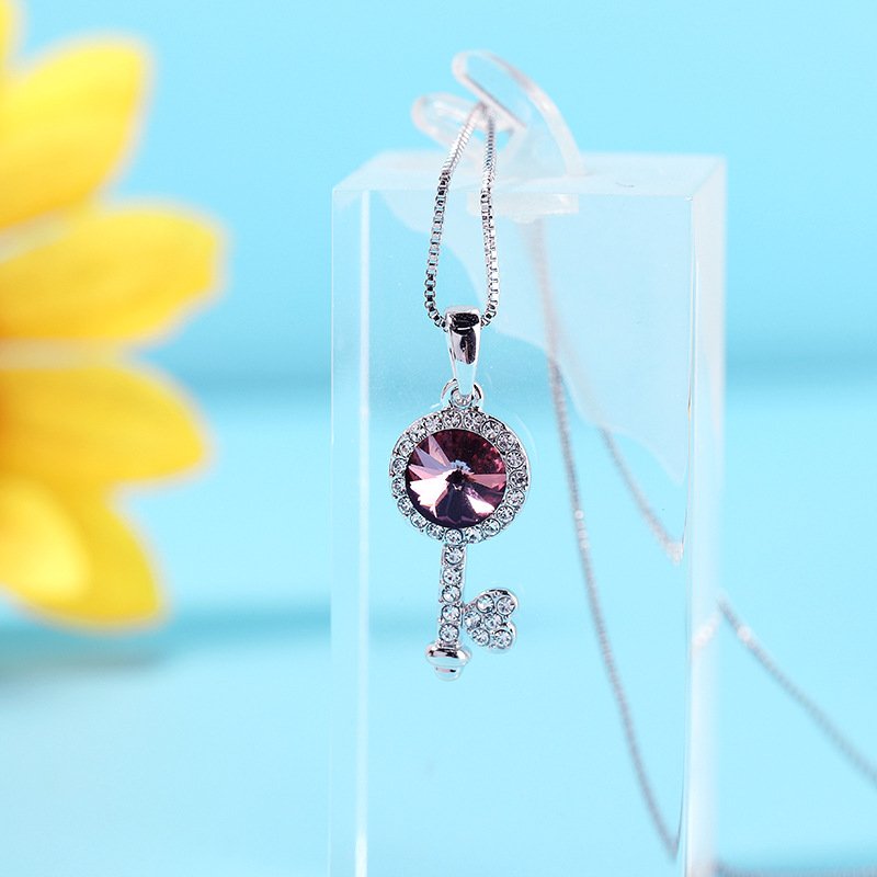 full diamond key necklace for women, crystal pendant necklace, collarbone chain full diamond key necklace for women, crystal pendant necklace, collarbone chain