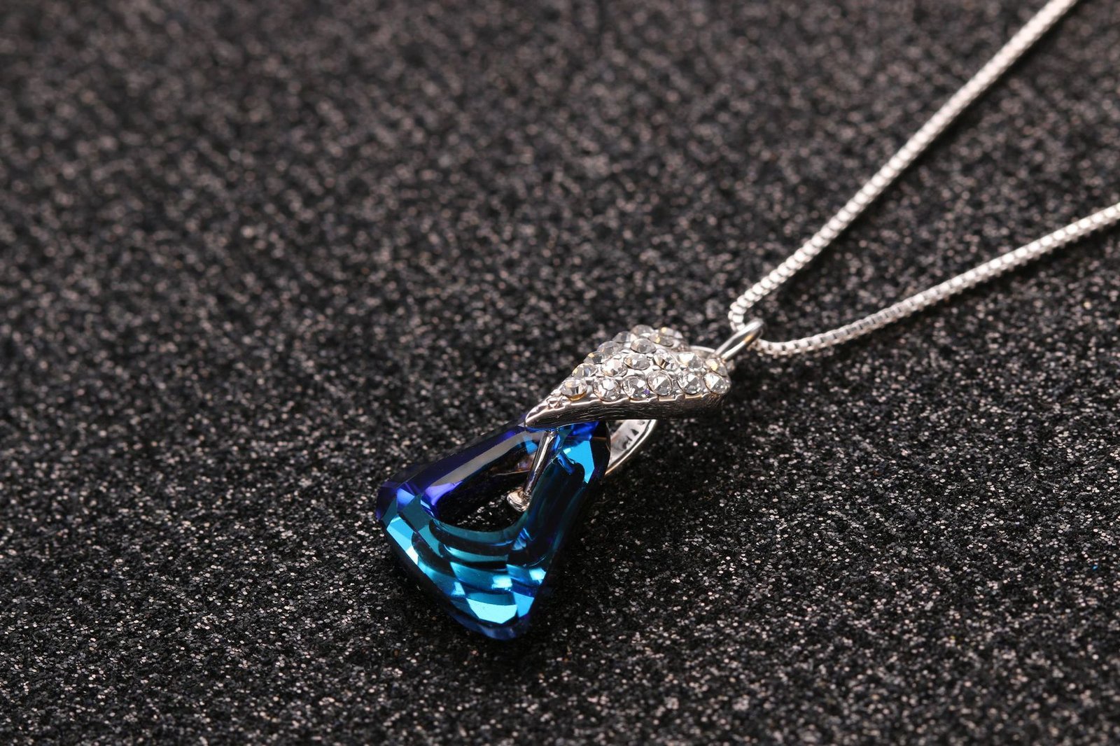 irregular hollow crystal necklace with geometric triangle pendant for women irregular hollow crystal necklace with geometric triangle pendant for women