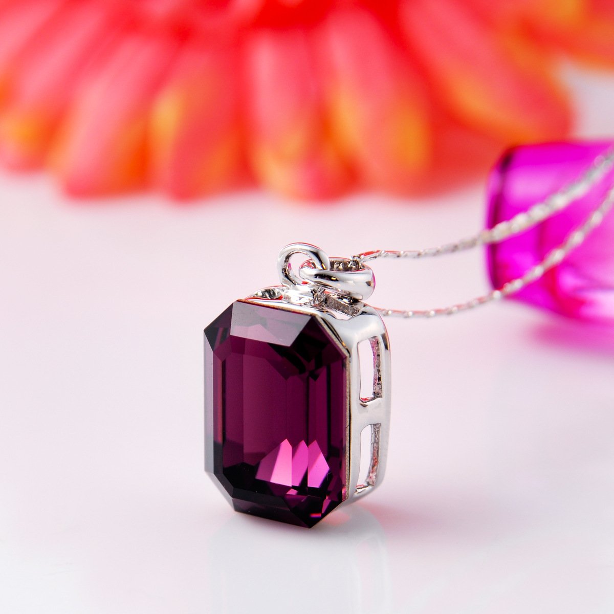 geometric square crystal necklace for women, crystal pendant necklace geometric square crystal necklace for women, crystal pendant necklace