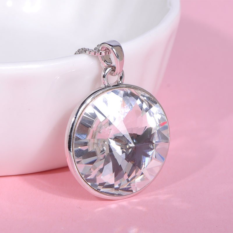 a diamond crystal necklace for women with austrian element crystal geometric round crystal pendant choker a diamond crystal necklace for women with austrian element crystal geometric round crystal pendant choker