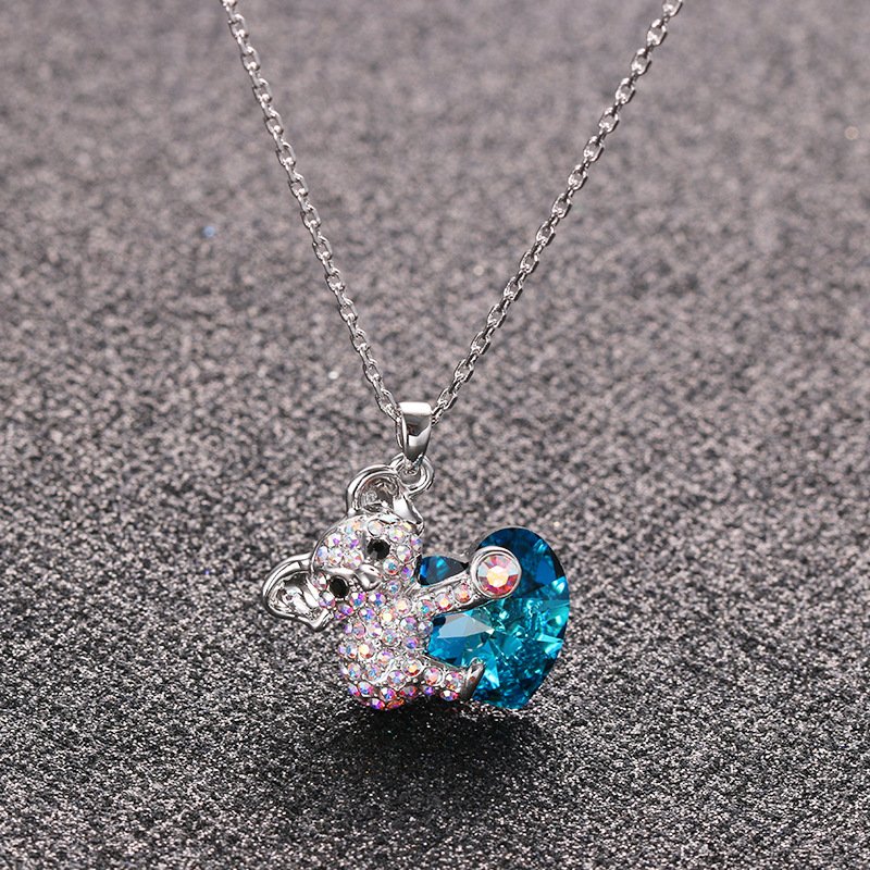 full rhinestone koala crystal necklace for women with a teddy bear hugging heart pendant necklace full rhinestone koala crystal necklace for women with a teddy bear hugging heart pendant necklace