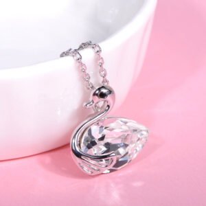 swan crystal necklace with austrian crystal pendant