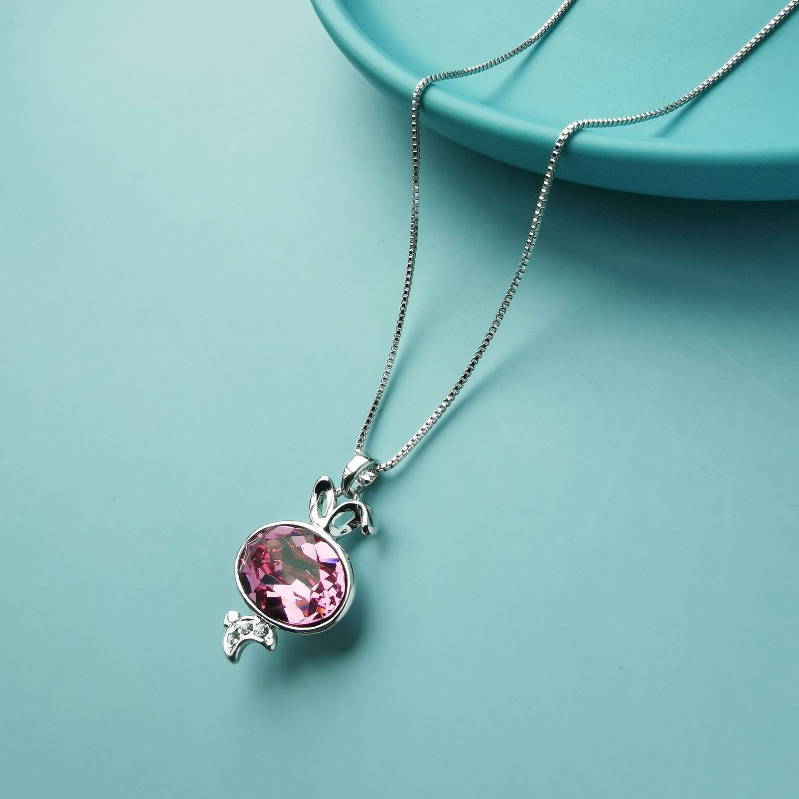 cute bunny necklace for women with animal pendant and crystal cute bunny necklace for women with animal pendant and crystal