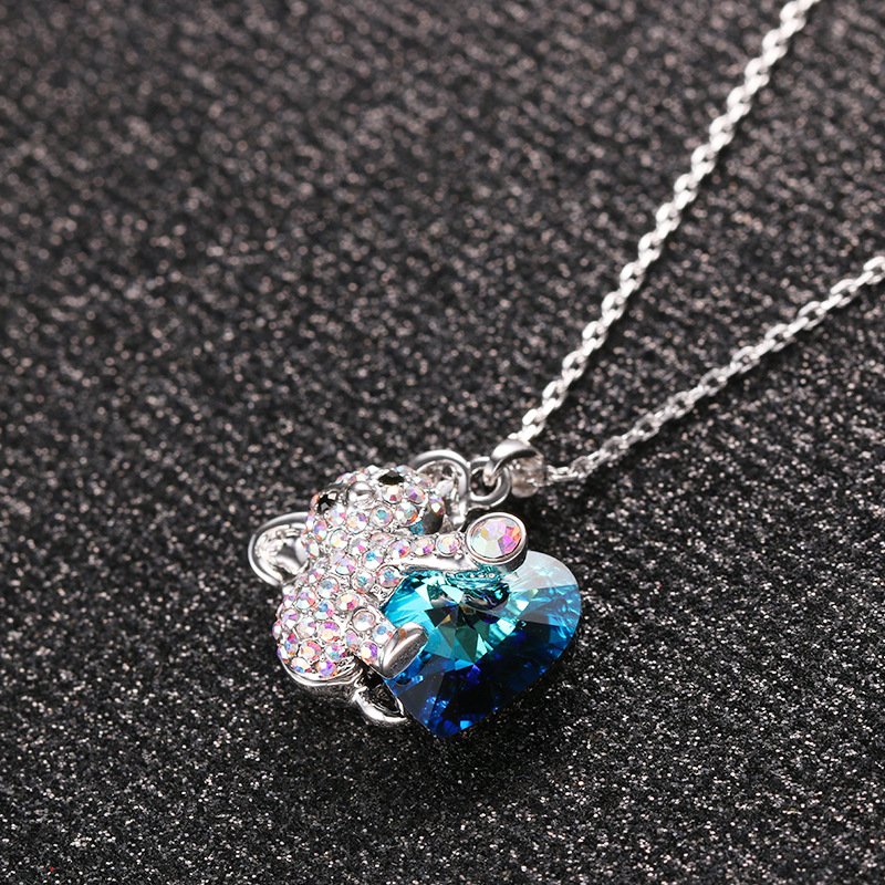 full rhinestone koala crystal necklace for women with a teddy bear hugging heart pendant necklace full rhinestone koala crystal necklace for women with a teddy bear hugging heart pendant necklace