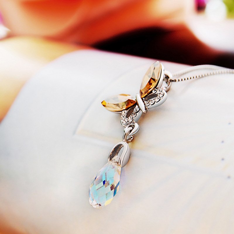 butterfly crystal pendant necklace choker butterfly crystal pendant necklace choker