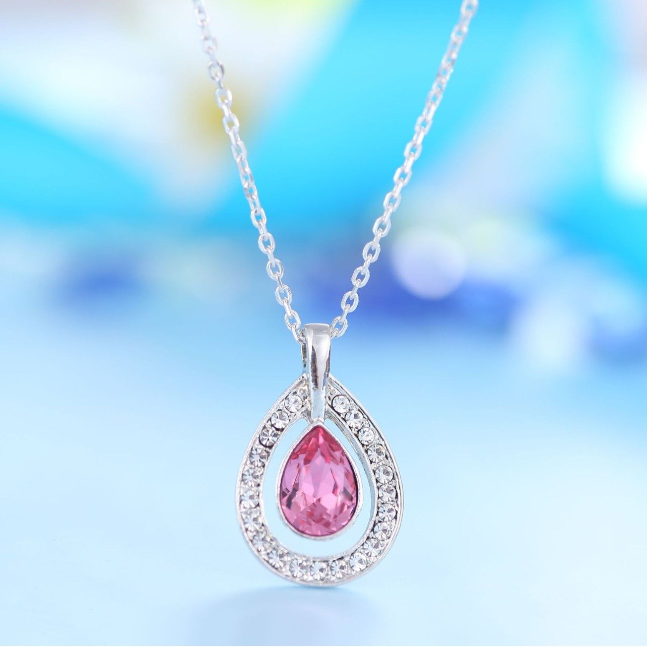 teardrop pendant necklace crystal necklace teardrop pendant necklace crystal necklace