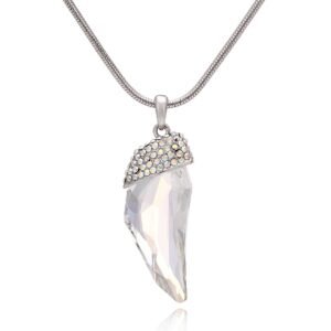 crescent shaped crystal pendant short necklace austrian crystal necklace