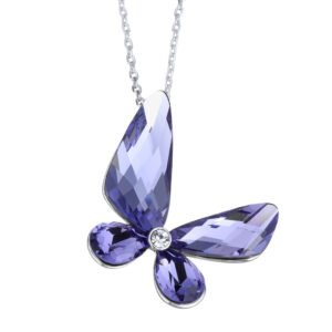 butterfly crystal pendant necklace with austrian crystal animal pendant choker