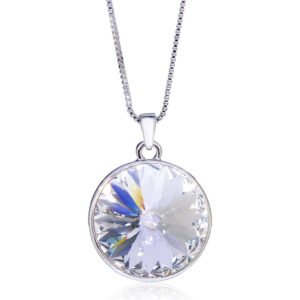 a diamond crystal necklace for women with austrian element crystal geometric round crystal pendant choker