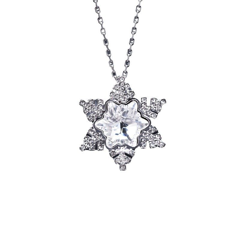 snowflake crystal pendant necklace for women, fully studded snowflake necklace snowflake crystal pendant necklace for women, fully studded snowflake necklace
