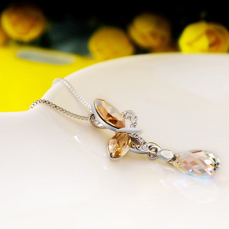 butterfly crystal pendant necklace choker butterfly crystal pendant necklace choker