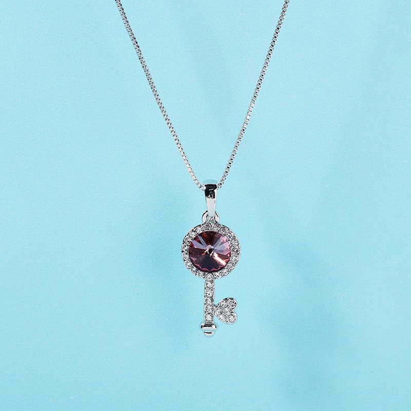 full diamond key necklace for women, crystal pendant necklace, collarbone chain full diamond key necklace for women, crystal pendant necklace, collarbone chain