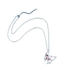 flying butterfly crystal necklace for women small butterfly pendant collarbone chain