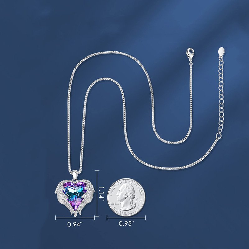 purple crystal pendant necklace for women, trendy collarbone chain, simple and unique accessory purple crystal pendant necklace for women, trendy collarbone chain, simple and unique accessory