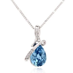 angel's tear crystal necklace for women, teardrop crystal pendant collarbone chain