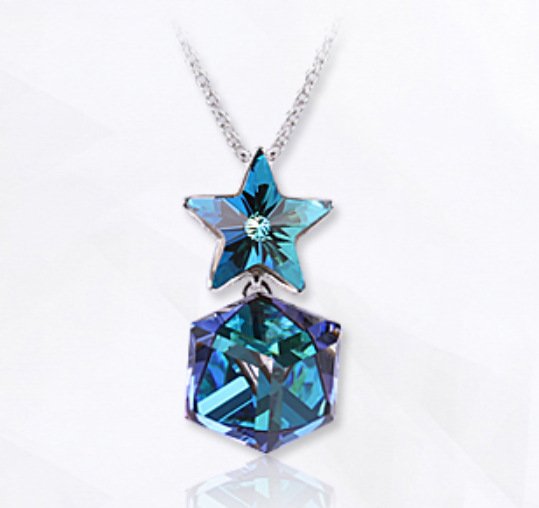 iridescent cube pendant necklace for women, colour fast aurora star necklace iridescent cube pendant necklace for women, colour fast aurora star necklace