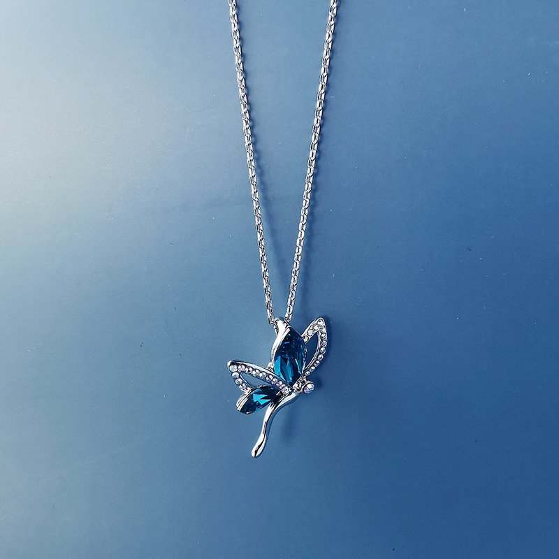 dragonfly crystal necklace with micro pavé pendant dragonfly crystal necklace with micro pavé pendant