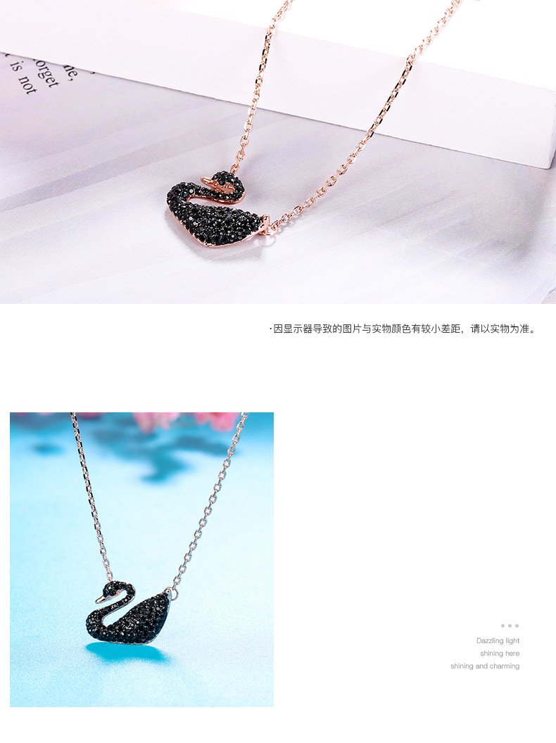 swan crystal necklace pendant choker swan crystal necklace pendant choker