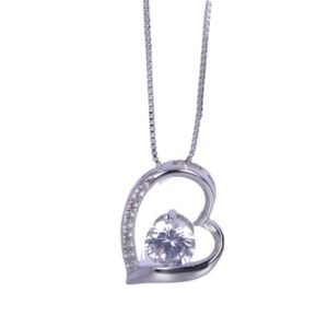 loving heart crystal necklace with hollow heart shaped pendant for girlfriend clavicle chain