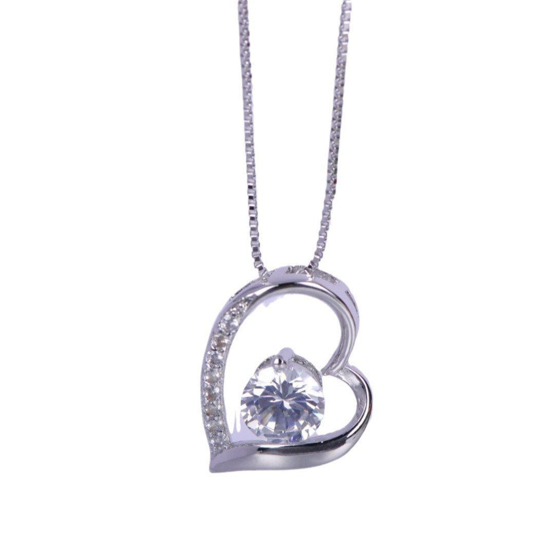 loving heart crystal necklace with hollow heart shaped pendant for girlfriend clavicle chain loving heart crystal necklace with hollow heart shaped pendant for girlfriend clavicle chain