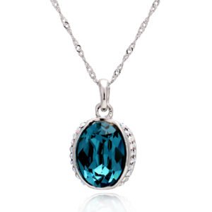 diamond studded crystal necklace for women with crystal pendant
