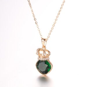 customisable from 48 pieces, women's crown crystal pendant necklace, fashionable and light luxury, niche design, intricately set with full diamonds, collarbone chain