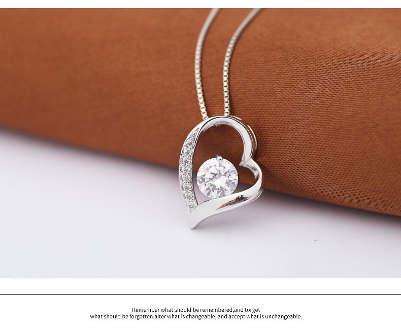 loving heart crystal necklace with hollow heart shaped pendant for girlfriend clavicle chain loving heart crystal necklace with hollow heart shaped pendant for girlfriend clavicle chain