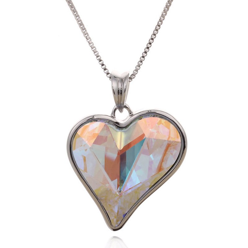 loving heart crystal necklace for women with austrian crystal collarbone chain loving heart crystal necklace for women with austrian crystal collarbone chain