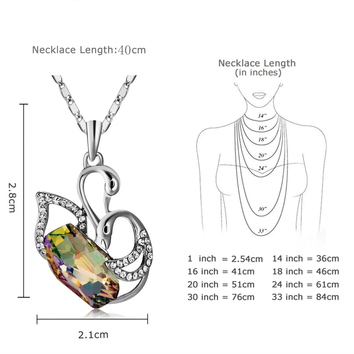 double swan crystal necklace austrian element crystal swan pendant double swan crystal necklace austrian element crystal swan pendant