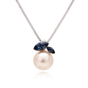 women's pearl pendant necklace with perfectly round high lustre pearls, collarbone chain