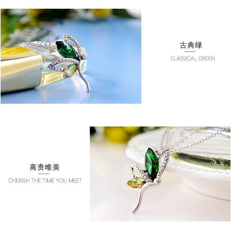 dragonfly crystal necklace with micro pavé pendant dragonfly crystal necklace with micro pavé pendant