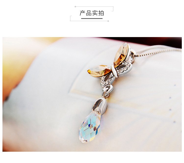 butterfly crystal pendant necklace choker butterfly crystal pendant necklace choker